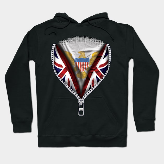 Virgin Islander Flag  Virgin Islands Flag zipped British Flag - Gift for Virgin Islander From Virgin Islands Hoodie by Country Flags